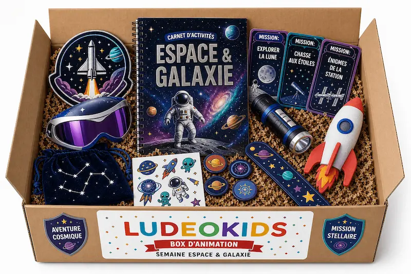 Box animation pour enfants Espace et Galaxie — mission spatiale